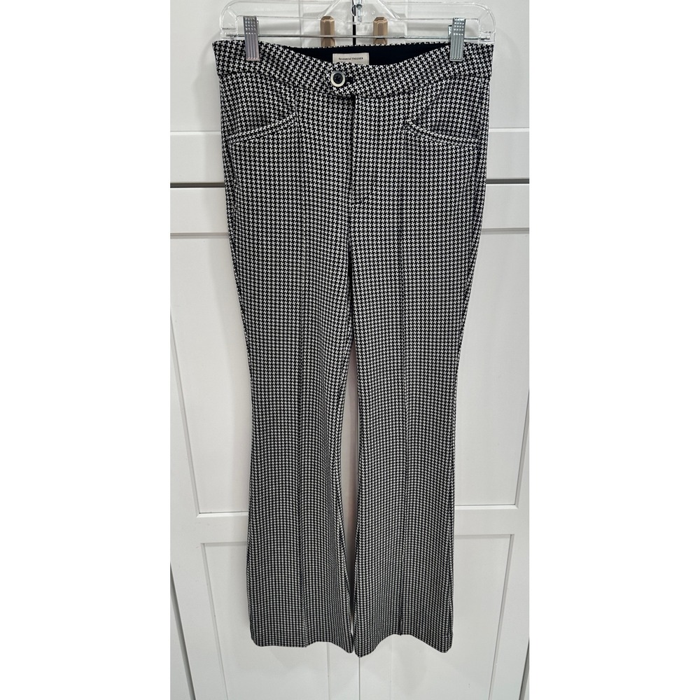 Anthropologie The Essential Trouser Houndstooth Flare Pants Women's Size 2